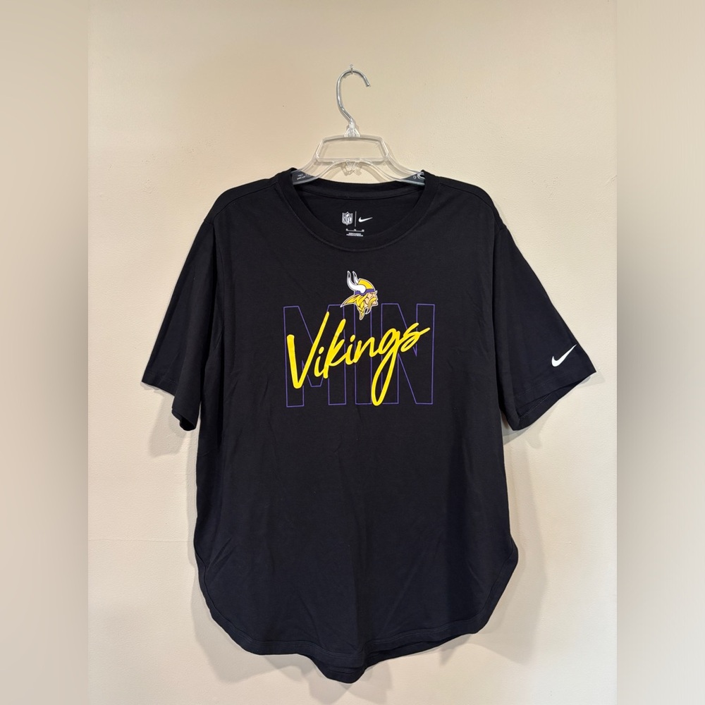 Nike NFL Minnesota Vikings ￼Football Black T-Shirt Size XL